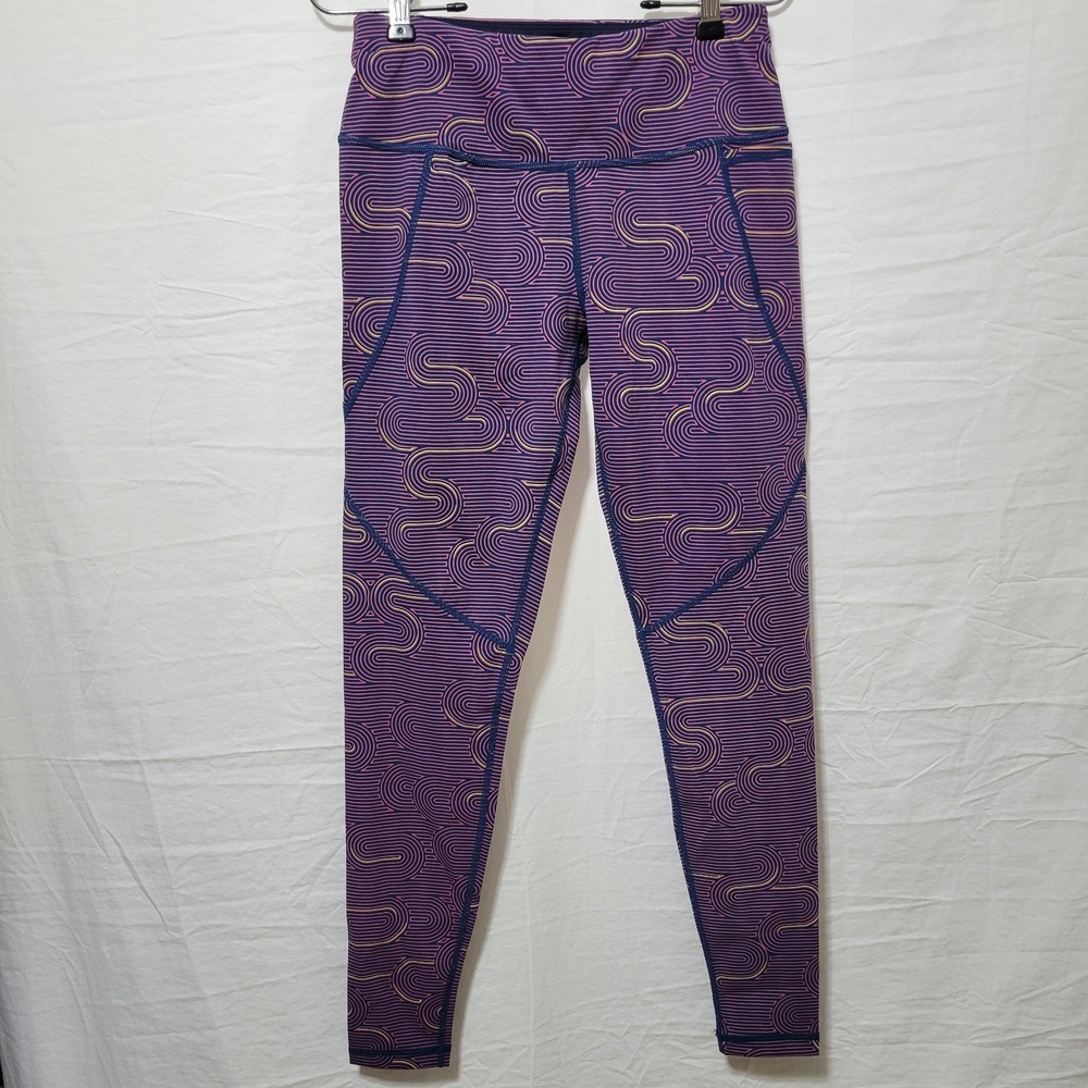 SWEATY BETTY NWT Power Full Length Leggings Womens Small 27" Pockets Pink Lines